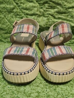 Dolce Vita Women's Multicolor Woven Platform Sandals